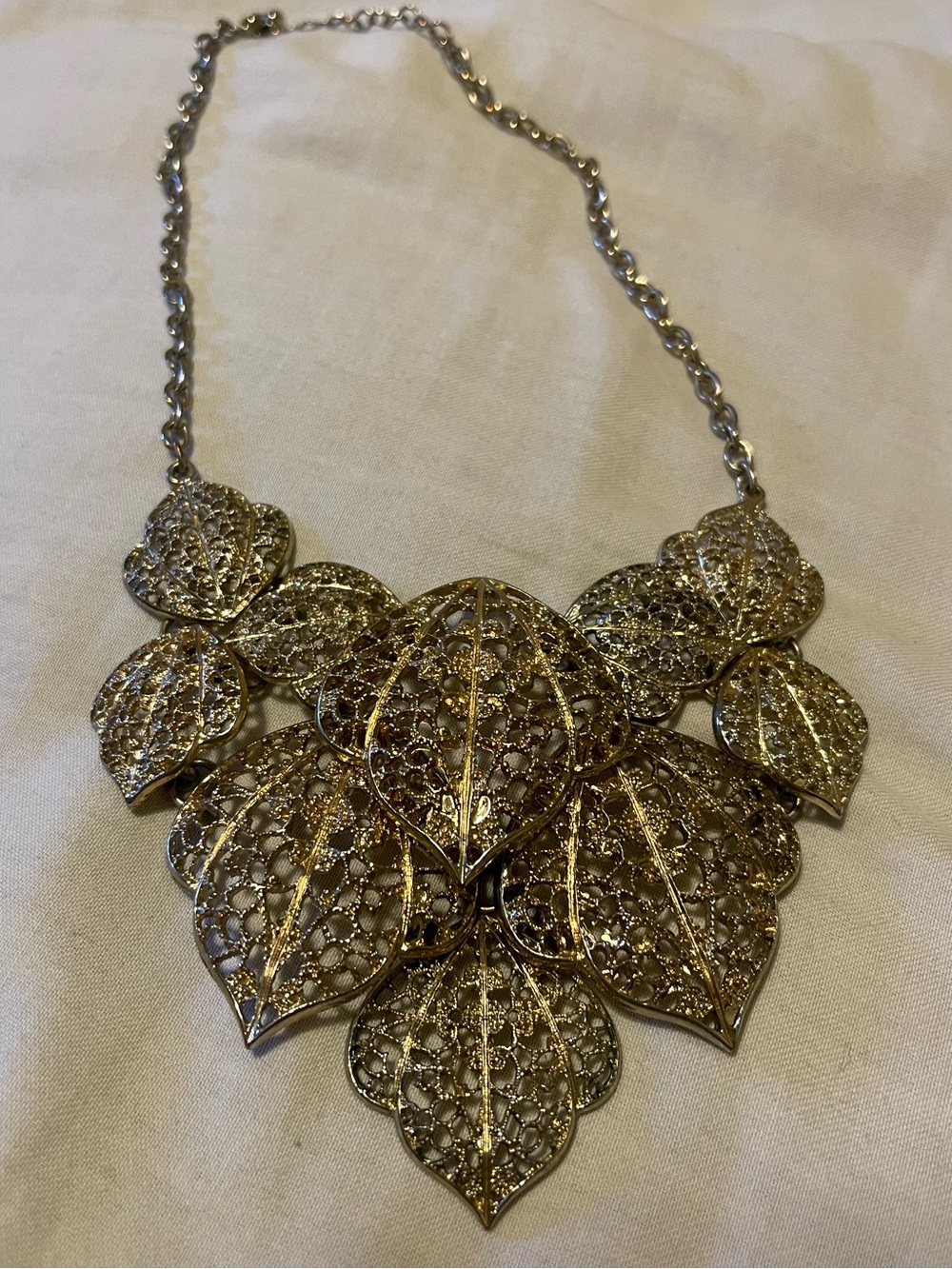 Gold Leaf Statement Necklace - Women Jewelry